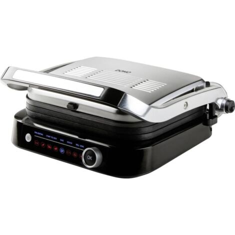 Domo DO9249G Grill eléctrico negro con revestimiento antiadherente