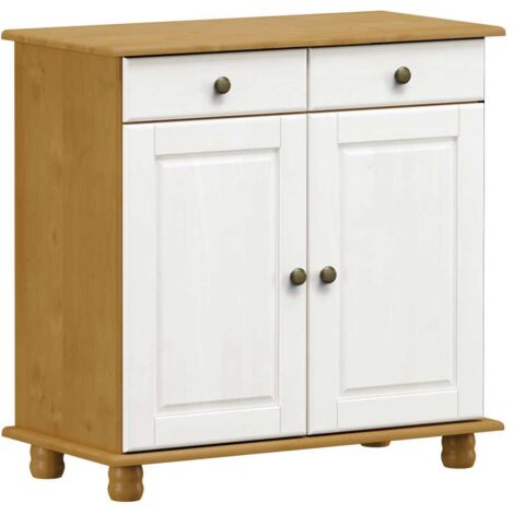 Domo Mea Credenza in Legno Teak e Bianco - 2 Ante e 2 Cassetti