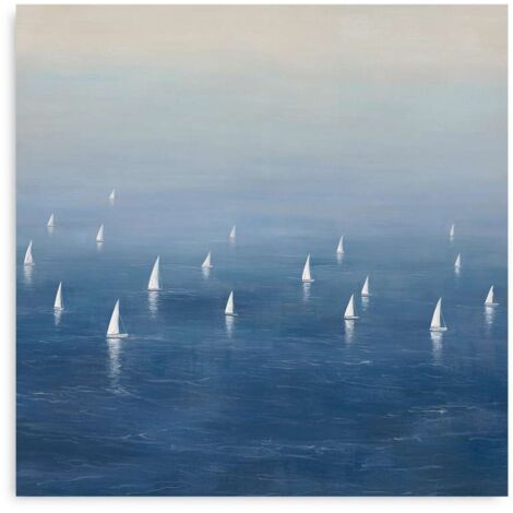 Domo Mea Dipinto Decorativo Su Tela - Barche a Vela - 45 x 45 cm