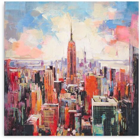 Domo Mea Dipinto Decorativo su Tela - Manhattan - 45 x 45 cm