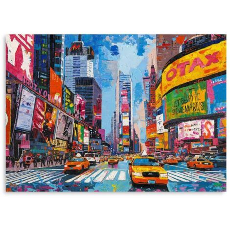 Domo Mea Dipinto Decorativo Su Tela - New York - 70 x 50 cm
