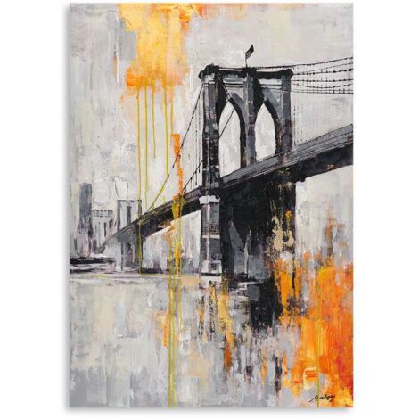 Domo Mea Dipinto Decorativo su Tela - Ponte di Brooklyn - 70 x 100 cm