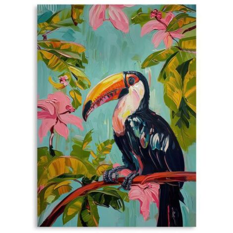 Domo Mea Dipinto Decorativo su Tela - Tucano Blue - 50 x 70 cm