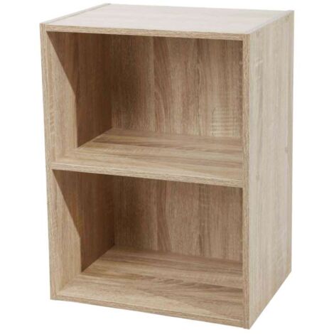 Domo Mea - Libreria 2 Ripiani in Legno Naturale 40x29x54 cm