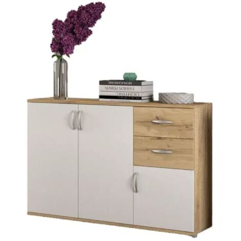 Domo Mea Mobile Buffet Londra Nodo e Bianco - Design Moderno 120x35x83 cm