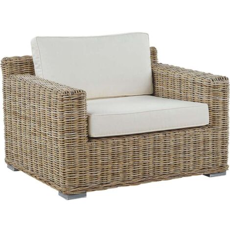 Domo Mea Poltrona da Esterno in Rattan Beige - 110x85x63 cm