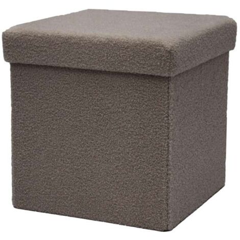 Domo Mea Pouf pieghevole Teddy Beige 38x38 cm con vano contenitore