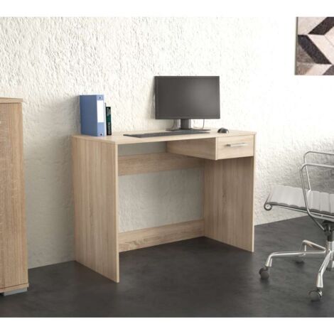 Domo Mea Scrivania Natural Wood con Cassetto - 100x50 cm Elegante