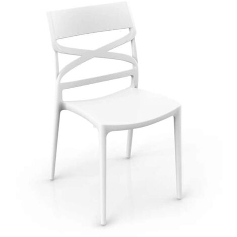 Domo Mea Sedia Flow Bianca  - Design Moderno e Comfort - 45x54x85 cm
