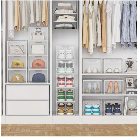 Domo Mea Set 2 Portascarpe 34x25x18,4 cm - Scarpiera Trasparente