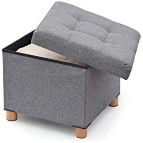 Domo-pack-living Pouf de rangement gris polyester durable