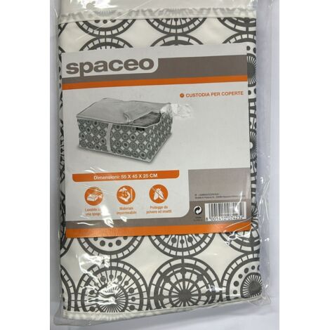 DOMOPAK - CUSTODIA COPERTE LARGE ELLA GREY, 55x45x25 cm