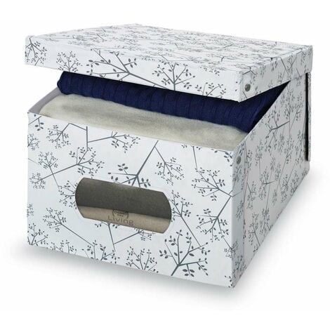Domopak Living Scatola Guardaroba - Bianco Grigio - 39x50x24 cm