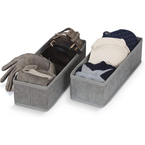 DOMOPAK LIVING - SET 2 DIVISORI PER CASSETTI IN TNT STONE GREY 30X10,5X8CM