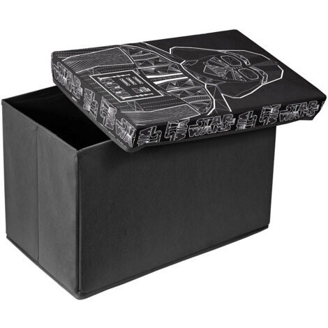 DOMOPAK - POUF CON COPERCHIO LIVING PER ORGANIZZAZIONE CAMERETTA 49x31x31CM - RAPPRESENTAZIONE CARTONE STAR WARS