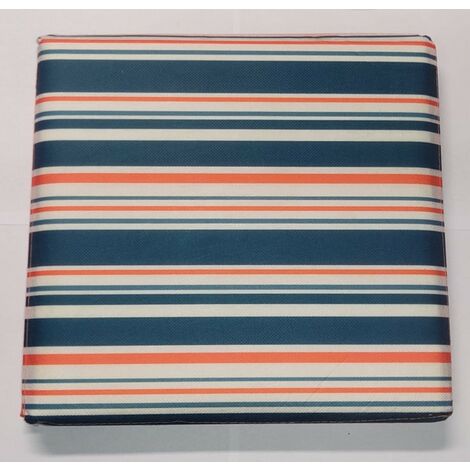 DOMOPAK - POUF CUBICO CON COPERCHIO LIVING PER ORGANIZZAZIONE CASA 30x30x30CM - COLORE ARANCIONE - COPERCHIO BIANCO A RIGHE