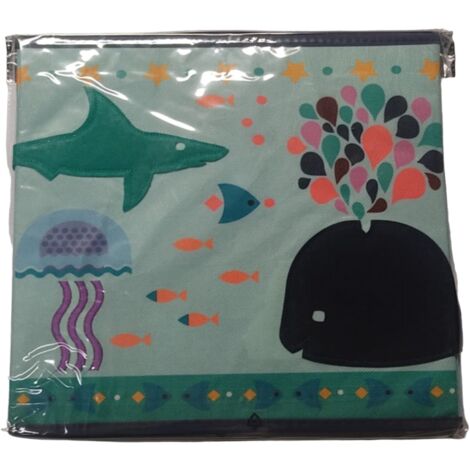DOMOPAK - SCATOLA CUBICA LIVING PER ORGANIZZAZIONE CAMERETTA 32x32x32CM - PESCIOLINI / PRINCIPESSA CON CAVALLO