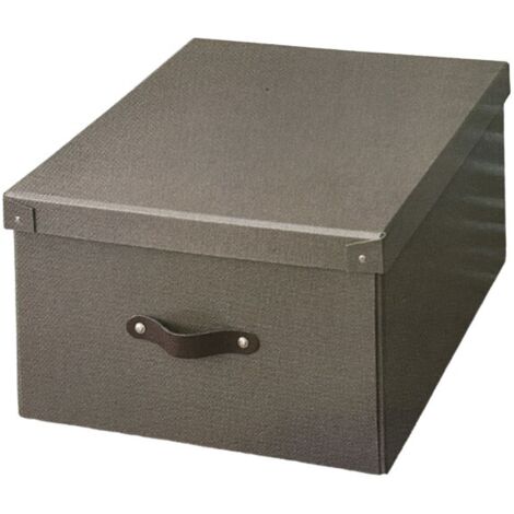 DOMOPAK - SCATOLA GREY MANIGLIA PELLE L