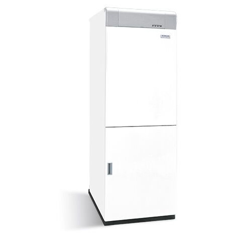 Domusa – Chaudière à mazout basse température 30 kW – Accumulateur 100L en acier émaillé – Évacuation gaz diamètre 80mm – Pour maisons familiales
