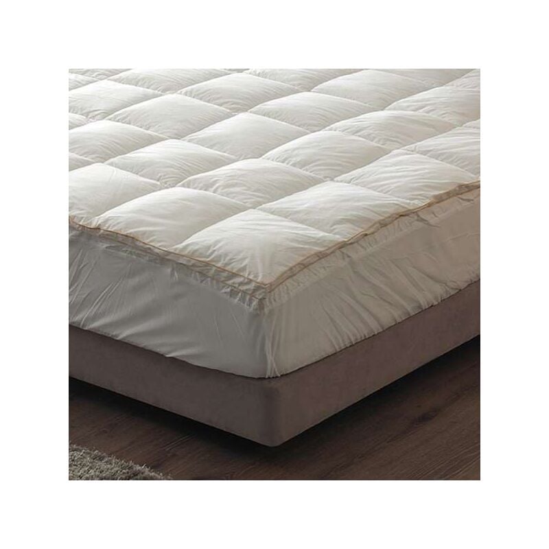 

Topper Colchón Vivo Oro 100% Algodón con 600gr Fibra Hueca Siliconada, Lavable 30º y Ajustable con Faldón Elástico Cama 105 - Don Descanso