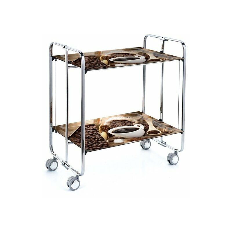 

Carrito auxiliar con ruedas BAUHAUS armazón cromado, 2 bandejas. Máxima calidad en el acabado.,. Diseño y fabricación española. - Don Hierro