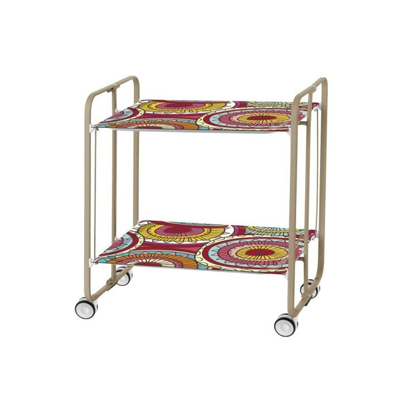 

Carrito auxiliar con ruedas BAUHAUS armazón metálico color arena, 2 bandejas.,. Diseño y fabricación española. - Don Hierro