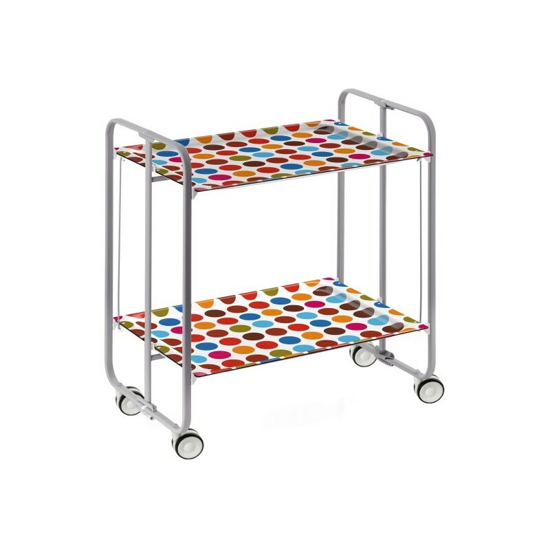 

Carrito auxiliar con ruedas BAUHAUS, armazón metálico de color gris, 2 bandejas,. Diseño y fabricación española. - Don Hierro