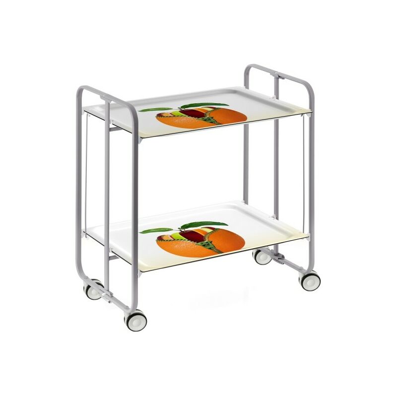 

Carrito auxiliar con ruedas BAUHAUS, armazón metálico de color gris, 2 bandejas,. Diseño y fabricación española. - Don Hierro
