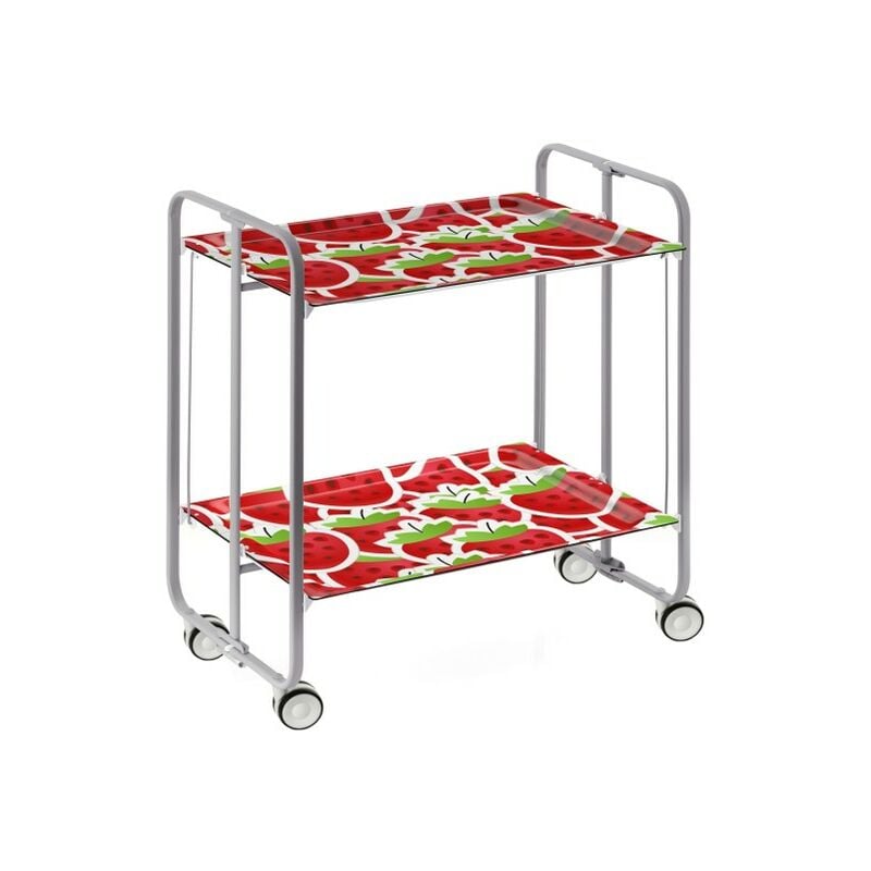 

Carrito auxiliar con ruedas BAUHAUS, armazón metálico de color gris, 2 bandejas,. Diseño y fabricación española. - Don Hierro