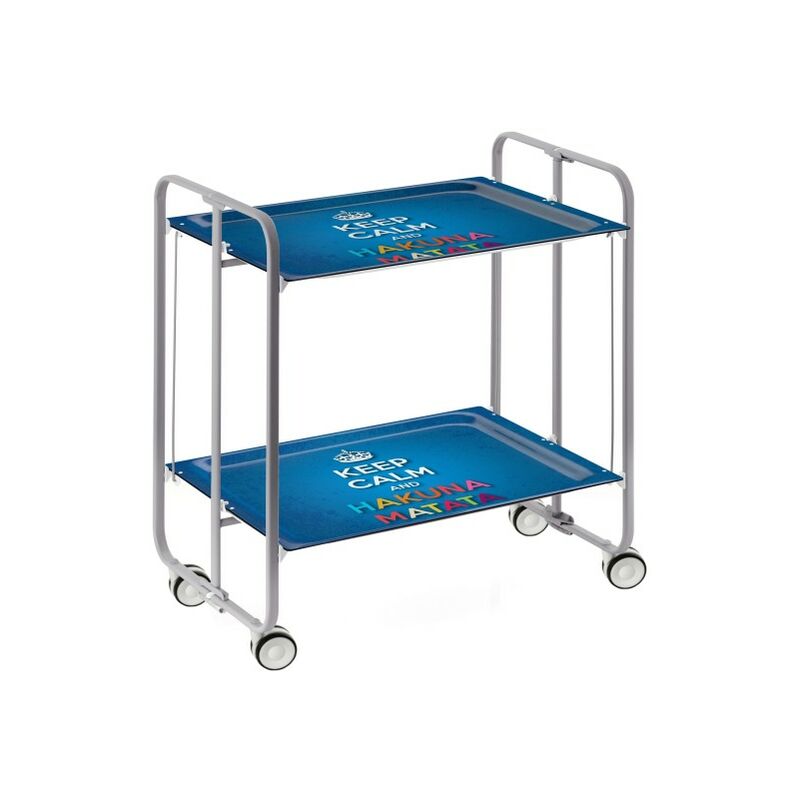 

Carrito auxiliar con ruedas BAUHAUS, armazón metálico de color gris, 2 bandejas,. Diseño y fabricación española. - Don Hierro