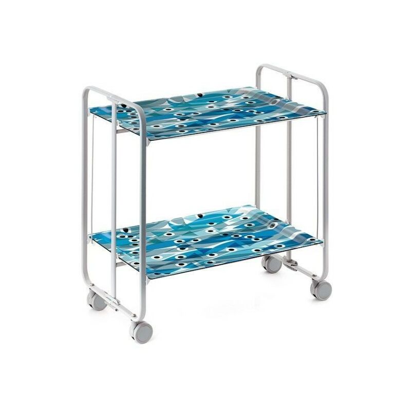 

Carrito auxiliar con ruedas BAUHAUS, armazón metálico de color gris, 2 bandejas,. Diseño y fabricación española. - Don Hierro
