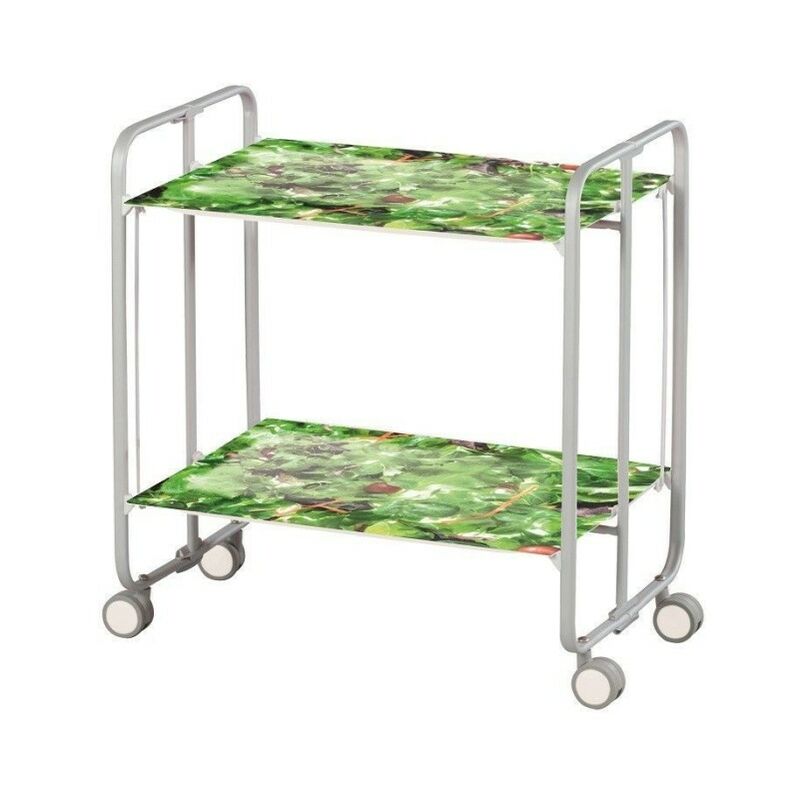 

Carrito auxiliar con ruedas BAUHAUS, armazón metálico de color gris, 2 bandejas,. Diseño y fabricación española. - Don Hierro