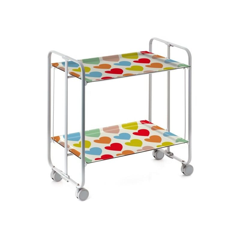 

Carrito auxiliar con ruedas BAUHAUS, armazón metálico de color gris, 2 bandejas,. Diseño y fabricación española. - Don Hierro