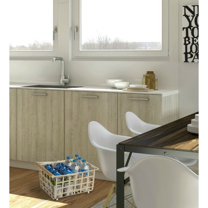 

ZESTA - Cesta semi grande con asa de madera haya,. Diseño y fabricación española. - Don Hierro