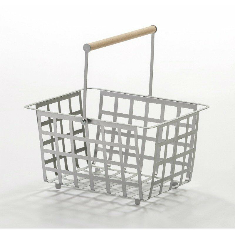 

ZESTA - Cesta semi grande con asa de madera haya,. Diseño y fabricación española. - Don Hierro