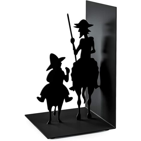 Don Quijote-Buchstützen aus Metall. Inspiriert von der Arbeit von Cervantes.