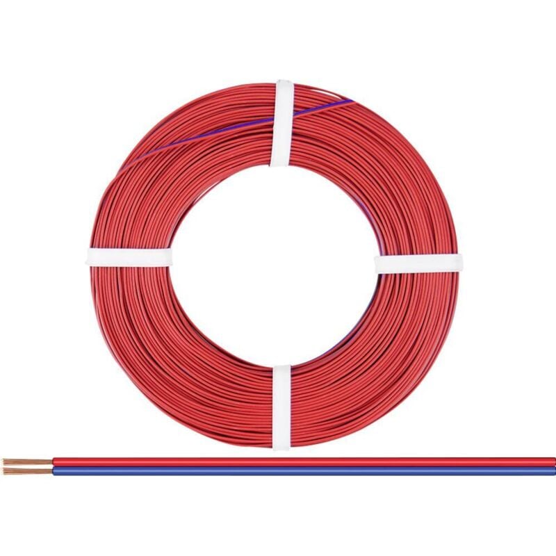 218-020 Fil de câblage 2 x 0.14 mm² rouge-bleu 50 m - Donau Elektronik