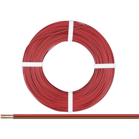 Donau Elektronik 218-080 Fil de câblage 2 x 0.14 mm² rouge-marron 50 m W181522