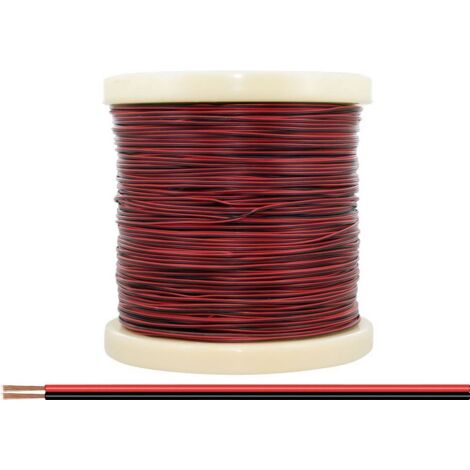 Donau Elektronik 218-500 Fil de câblage 2 x 0.14 mm² rouge/noir 500 m W181582