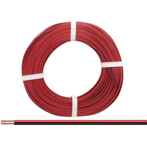 Donau Elektronik 225-010-25 Fil de câblage 2 x 0.25 mm² rouge/noir 25 m W181502