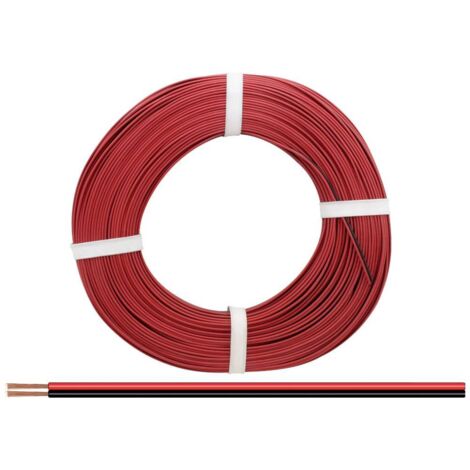 Donau Elektronik 250-01-25 Fil de câblage 2 x 0.50 mm² rouge, noir 25 m R422682