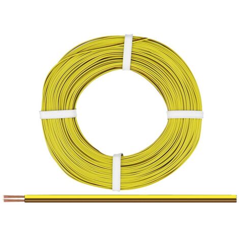 Donau Elektronik 250-38-25 Fil de câblage 2 x 0.50 mm² jaune, marron 25 m R422602