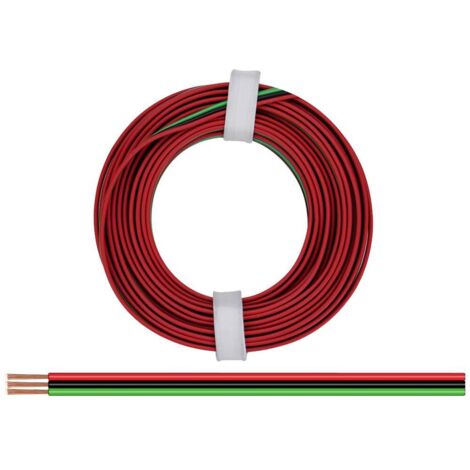 Donau Elektronik 325-014 Fil de câblage 3 x 0.25 mm² rouge, noir, vert 5 m