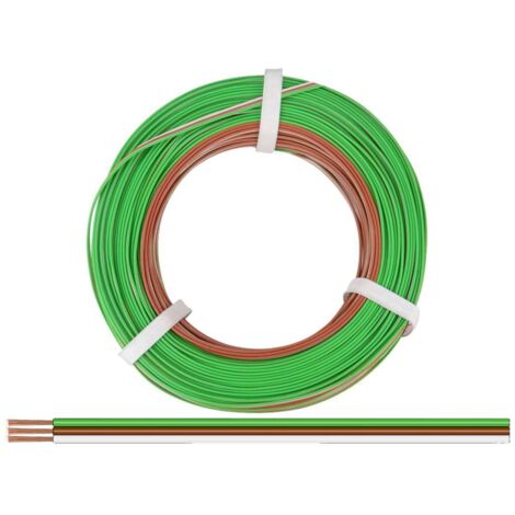 Donau Elektronik 325-485-50 Fil de câblage 3 x 0.25 mm² vert, marron, blanc 50 m