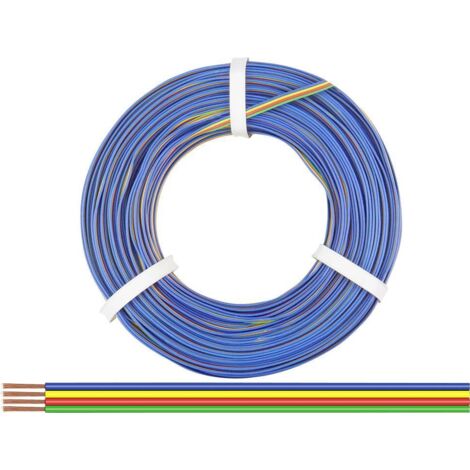 Donau Elektronik 418-50 Fil de câblage 4 x 0.14 mm² vert, rouge, jaune, bleu 50 m Y067481