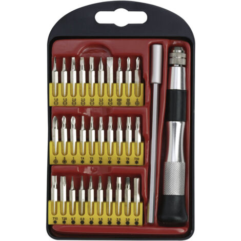 Donau Elektronik  821797 Bit-Set 30teilig Schlitz, Kreuzschlitz Phillips, Kreuzschlitz Pozidriv, Inn