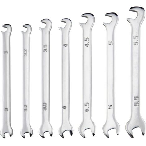 Donau Elektronik 900 Kit chiavi a forchetta doppie 7 parti Misura (metrica) 3 - 5.5 mm