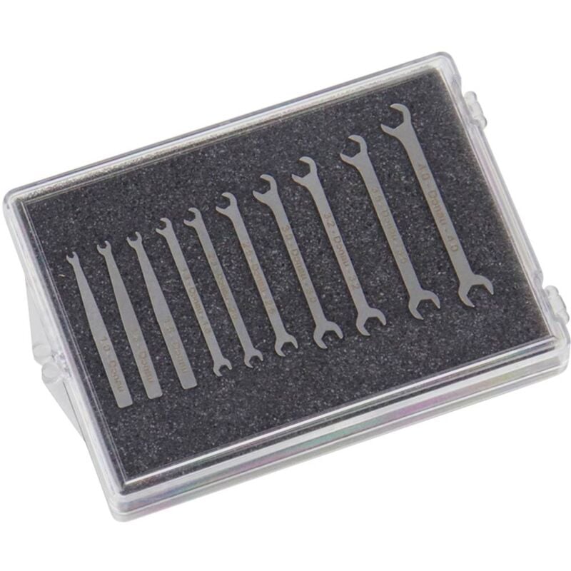 Image of 980-SET Micro-Maulschlüssel-Set 10-tlg. 1-4 mm Micro chiave aperta 10 parti 1 - 4 mm - Donau Elektronik