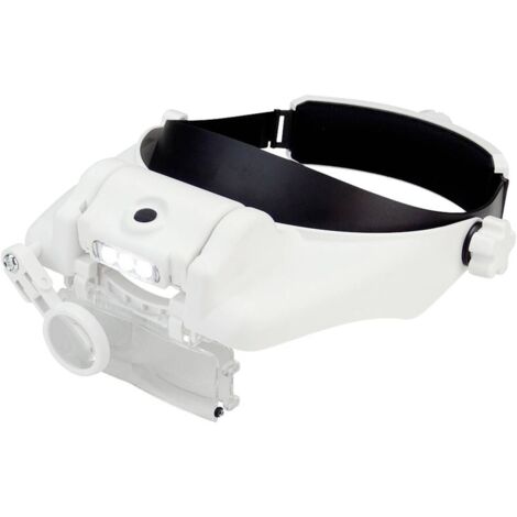 Donau Elektronik KBLP60 Premium Loupe frontale avec éclairage LED Grossissement: 1.5 x, 2 x, 3.5 x, 8 x, 9.5 x, 11.5 x blanc A909163