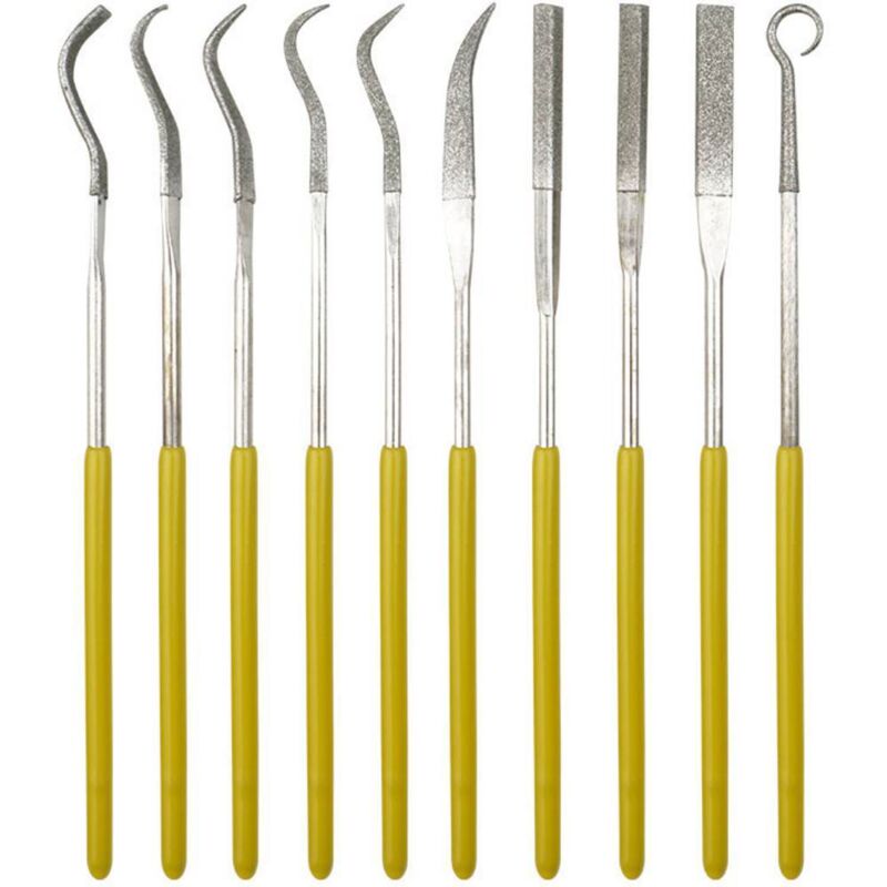Donau M52 Needle Files 10pcs Diamond-Coated for Hard Materials 140mm